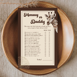 サファリのキリン Mommy or Daddy ベビーシャワーゲーム