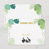 サファリのサンキューカードの野生動物の動物園のジャングル サンキューカード (正面/裏面)