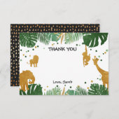 サファリのサンキューカードの野生動物の動物園のジャングル サンキューカード (正面/裏面)
