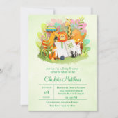 サファリのジャングルで本の赤ちゃんシャワーを持参 招待状 (正面)