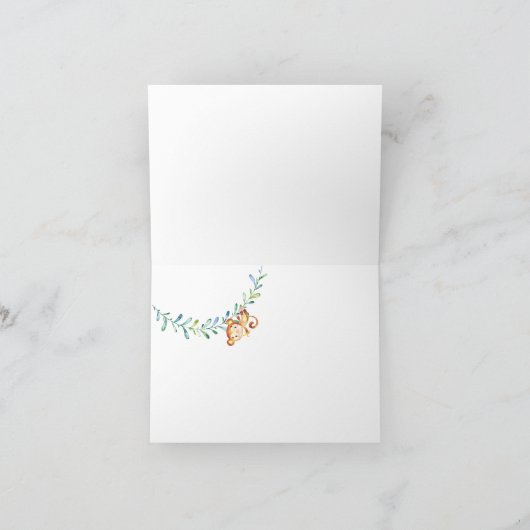 サファリのジャングルのベビーシャワーはノート感謝していしています サンキューカード (内部)