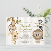 サファリのジャングルのベビーシャワー招待状 招待状 (スタンド正面)