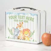 サファリのジャングルの動物園動物の金属のランチボックス メタルランチボックス (インサイチュ)