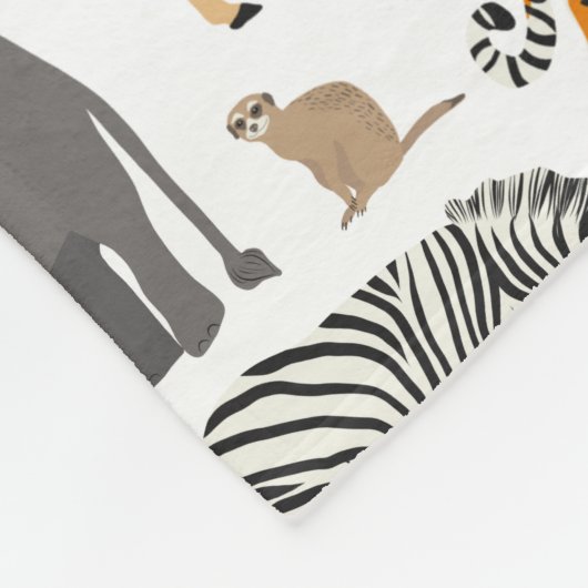 サファリのジャングル動物に名前を付けよう フリースブランケット (角)