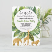 サファリのジャングル動物のジェンダーが招待を明らかにする 招待状 (スタンド正面)