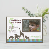 サファリのストライプな写真の招待状 招待状 (スタンド正面)