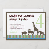 サファリのストライプな招待状 招待状 (正面/裏面)