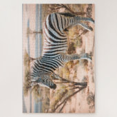 サファリのゼブラ ジグソーパズル (縦)