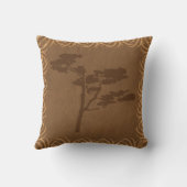 サファリのテーマのアカシアの木のシルエット クッション (裏面)