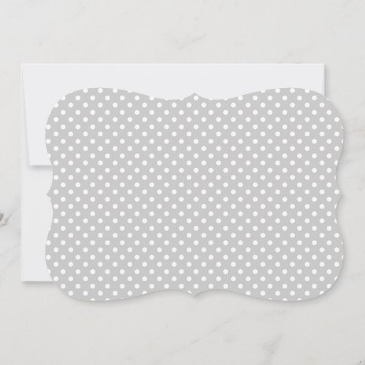 サファリのバレリーナの灰色の水玉模様のベビーシャワー 招待状 (裏面)