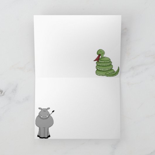 サファリのバースデーパーティ招待状 招待状 (内部)