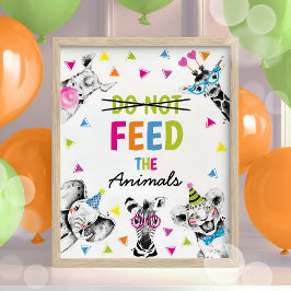 サファリのパーティー動物食べ物を与えが動物のサインを出さない ポスター