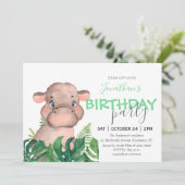 サファリのヒッポ誕生日パーティー 案内状 (スタンド正面)