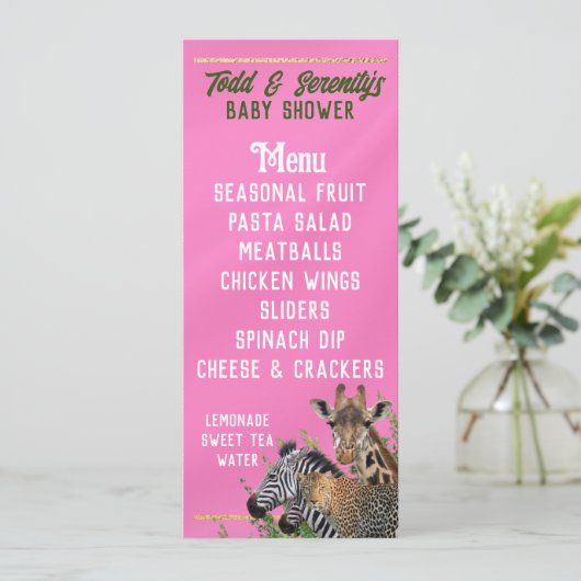 サファリのベビシャワーメニュー メニュー (スタンド正面)