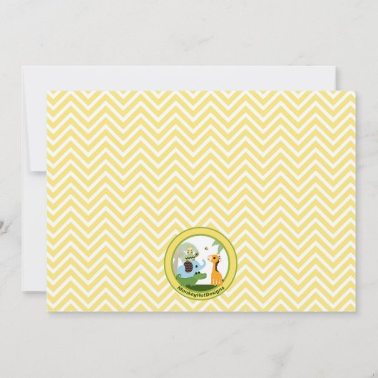 サファリのベビーのベビーシャワーの招待動物 招待状 (裏面)