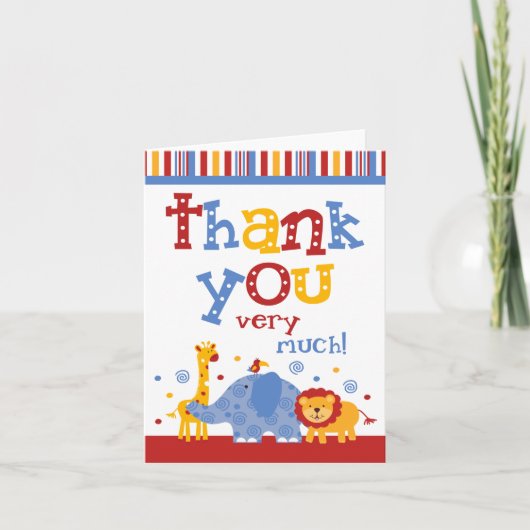 サファリのベビーは感謝していしています サンキューカード (正面)