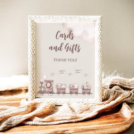 サファリのベビーアニマルがカードとギフトをトレーニング ポスター