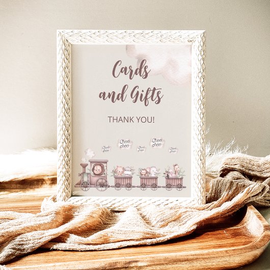 サファリのベビーアニマルがカードとギフトをトレーニング ポスター