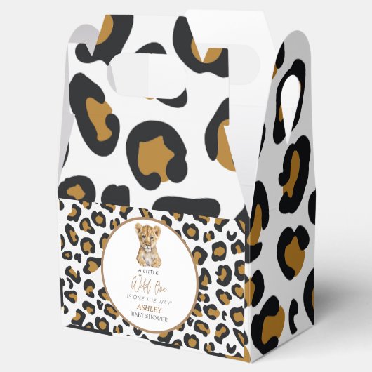 サファリのベビーアニマルのベビーシャワー フェイバーボックス (オープン)