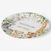 サファリのベビーアニマルのベビーシャワー ペーパープレート (アングル)