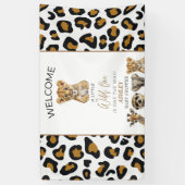 サファリのベビーアニマルのベビーシャワー 横断幕 (縦)