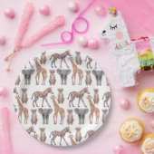 サファリのベビーアニマルパターン ペーパープレート (パーティー)