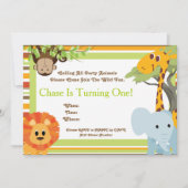 サファリのベビーシャワーかバースデーパーティ招待状 招待状 (正面)