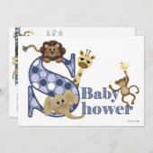 サファリのベビーシャワーの招待状 招待状 (正面/裏面)