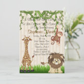 サファリのベビーシャワーの招待状 招待状 (スタンド正面)