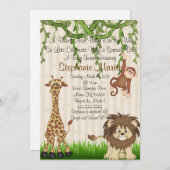 サファリのベビーシャワーの招待状 招待状 (正面/裏面)