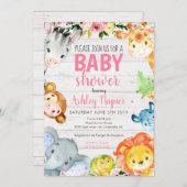 サファリのベビーシャワーの招待 招待状 (正面/裏面)