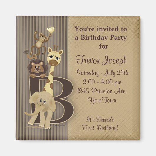 サファリのマグネット誕生日の好意 マグネット (正面)