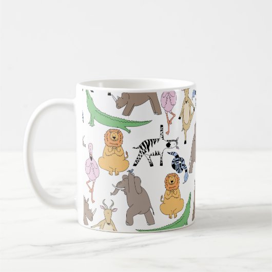 サファリのヨガのマグ コーヒーマグカップ (左)