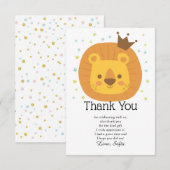 サファリのライオン  ジャングルのライオン、動物イラスト サンキューカード (正面/裏面)