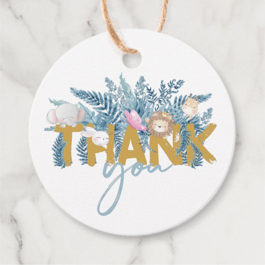 サファリの動物かわいい好意ありがとう フェイバータグ (正面)