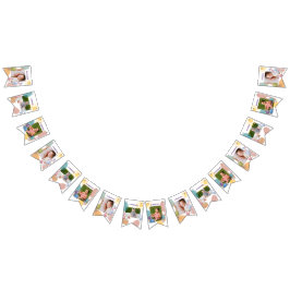 サファリの動物が毎月カスタマイズ可能な写真 バンティングフラッグ