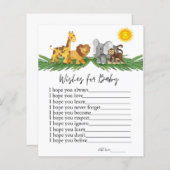 サファリの動物が赤ちゃんのシャワーゲームを望む (正面/裏面)