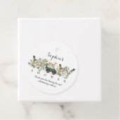 サファリの動物が赤ちゃんシャワー緑の金ゴールド フェイバータグ (インサイチュ)