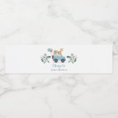 サファリの動物が赤ちゃんシャワー緑の金ゴールド ペットボトルラベル (シングルラベル)