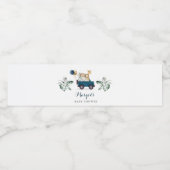 サファリの動物が赤ちゃんシャワー緑の金ゴールド ペットボトルラベル (シングルラベル)