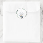 サファリの動物が赤ちゃんシャワー緑の金ゴールド ラウンドシール (バッグ)