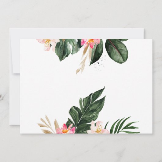 サファリの動物が赤ちゃんシャワー緑の金ゴールド 招待状 (裏面)