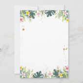 サファリの動物が赤ちゃんシャワー緑の金ゴールド 招待状 (裏面)