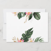 サファリの動物が赤ちゃんシャワー緑の金ゴールド 招待状 (裏面)