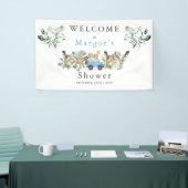 サファリの動物が赤ちゃんシャワー緑の金ゴールド 横断幕 (トレードショー)