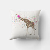 サファリの動物たちとパーティーするキリン クッション (裏面)