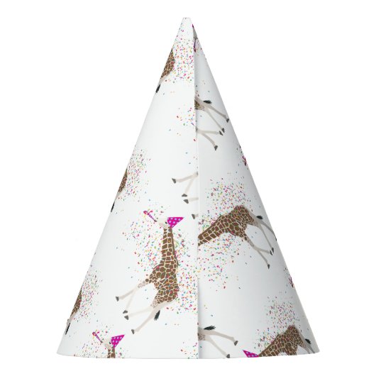 サファリの動物たちとパーティーするキリン パーティーハット (裏面)
