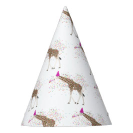 サファリの動物たちとパーティーするキリン パーティーハット