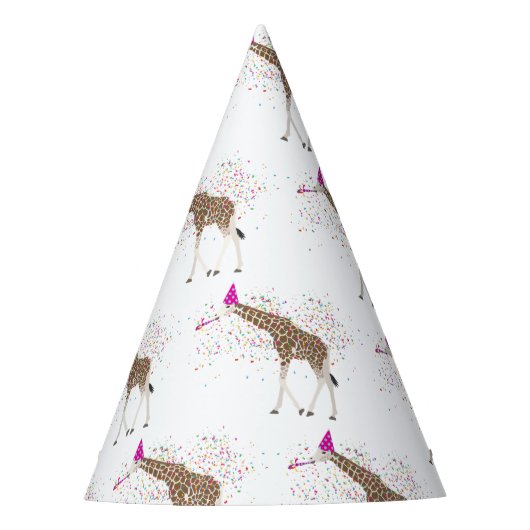 サファリの動物たちとパーティーするキリン パーティーハット (正面)