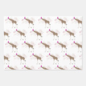 サファリの動物たちとパーティーするキリン ラッピングペーパーシート (正面2)